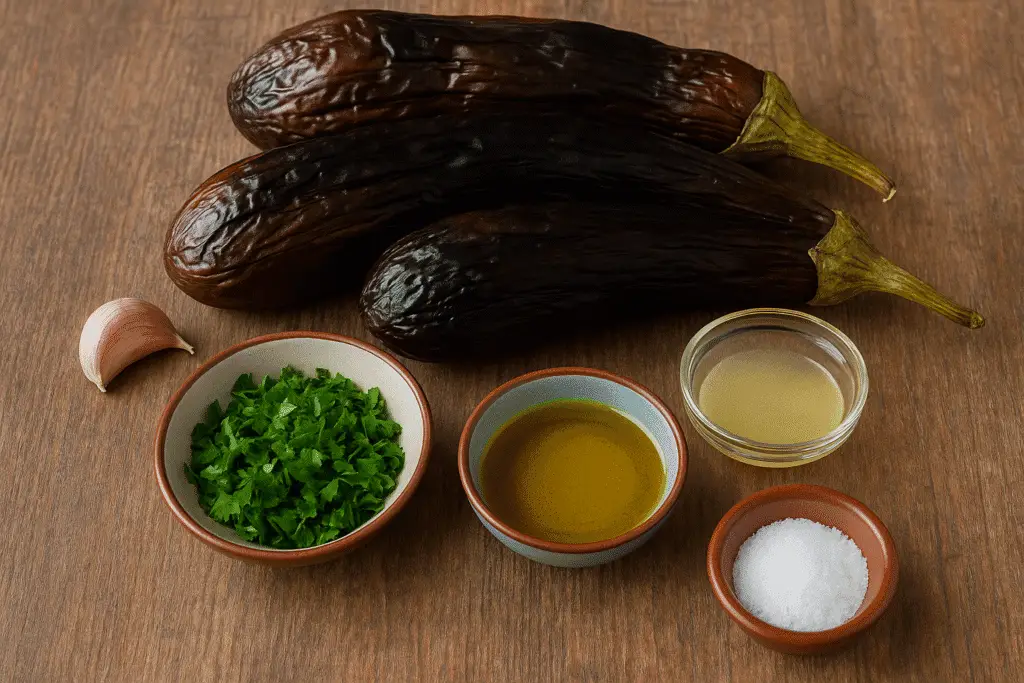 Ricetta Turca Koz Patlican Salatasi con melanzane affumicate 1 Ingredienti della Koz Patlican Salatasi