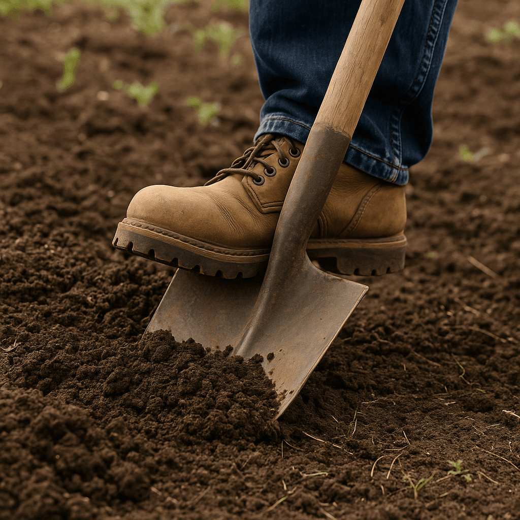 Creare un Orto Facile: Tutti i Consigli per Partire da Zero 1 Io mentre affondo la pala nella terra morbida dell’orto, con le scarpe sporche di terra e le prime piantine che aspettano il loro posto.