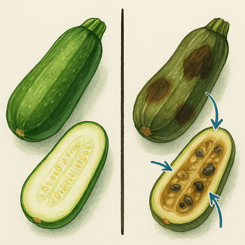 Come Capire se le Zucchine Sono Andate a Male 3 zucchine andate a male con macchie.